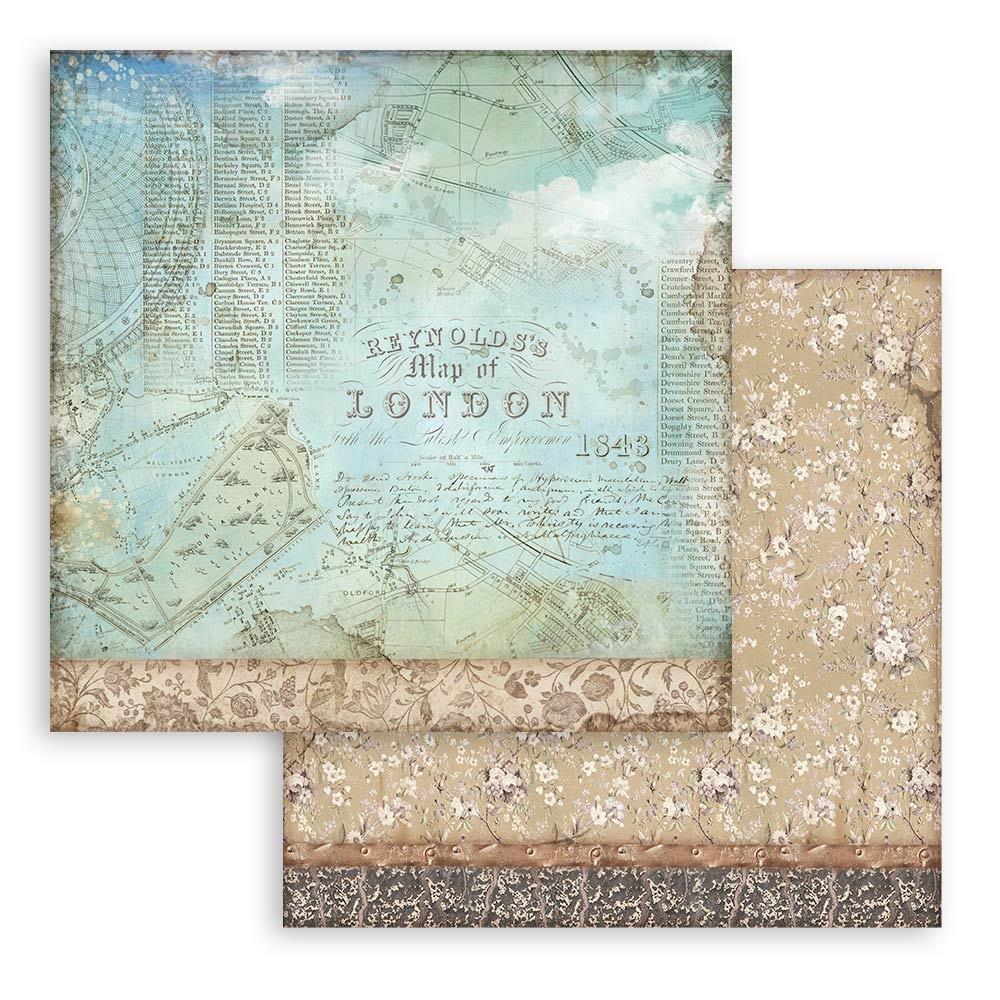 STAMPERIA DOUBLE SIDED 10 PAGE 12" X 12" BACKGROUND SELECTION PAPER PAD - LADY VAGABOND