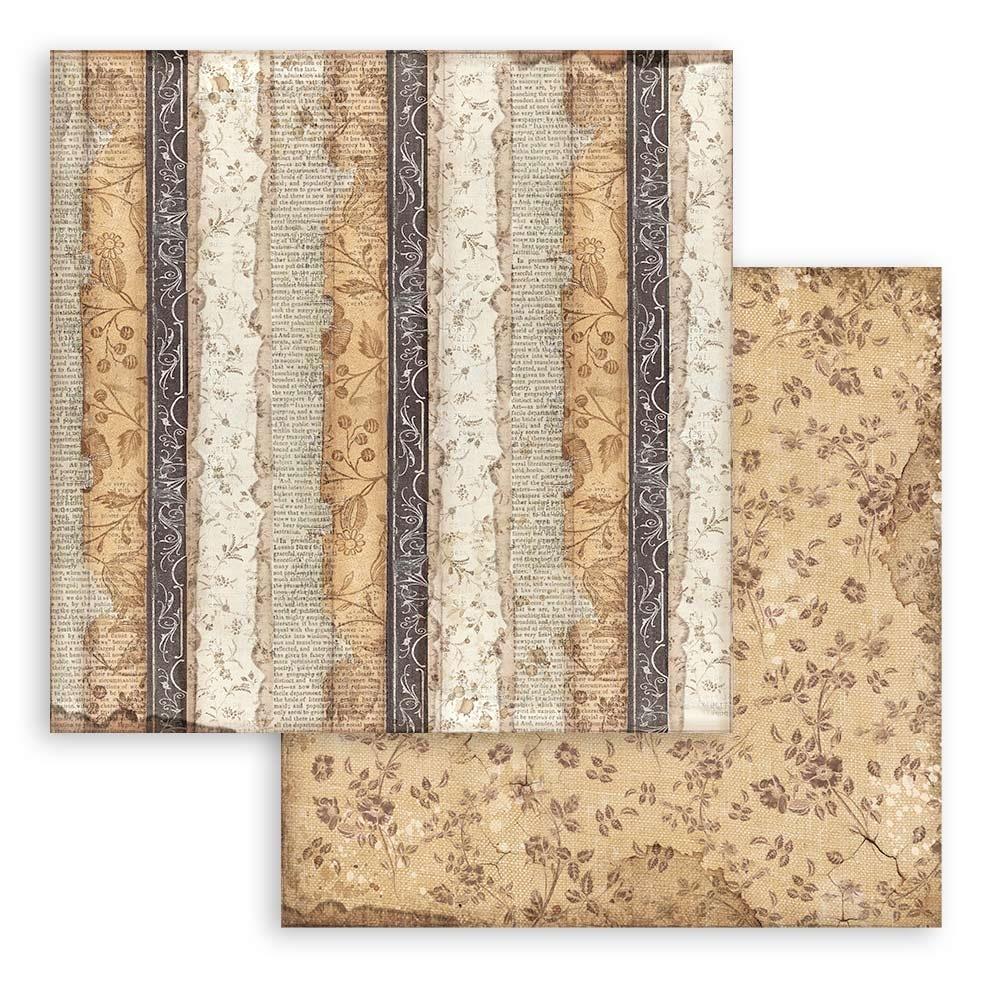 STAMPERIA DOUBLE SIDED 10 PAGE 12" X 12" BACKGROUND SELECTION PAPER PAD - LADY VAGABOND