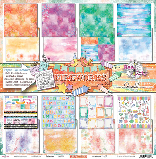 FIREWORKS 12" X 12" COLLECTION PACK - BEE ARTY