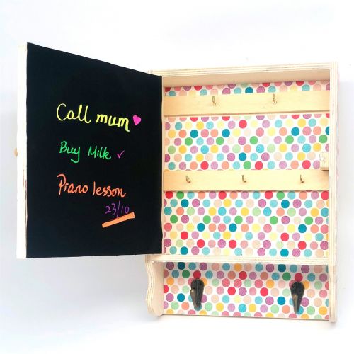PLYWOOD STORAGE CABINET WITH 7 HOOKS