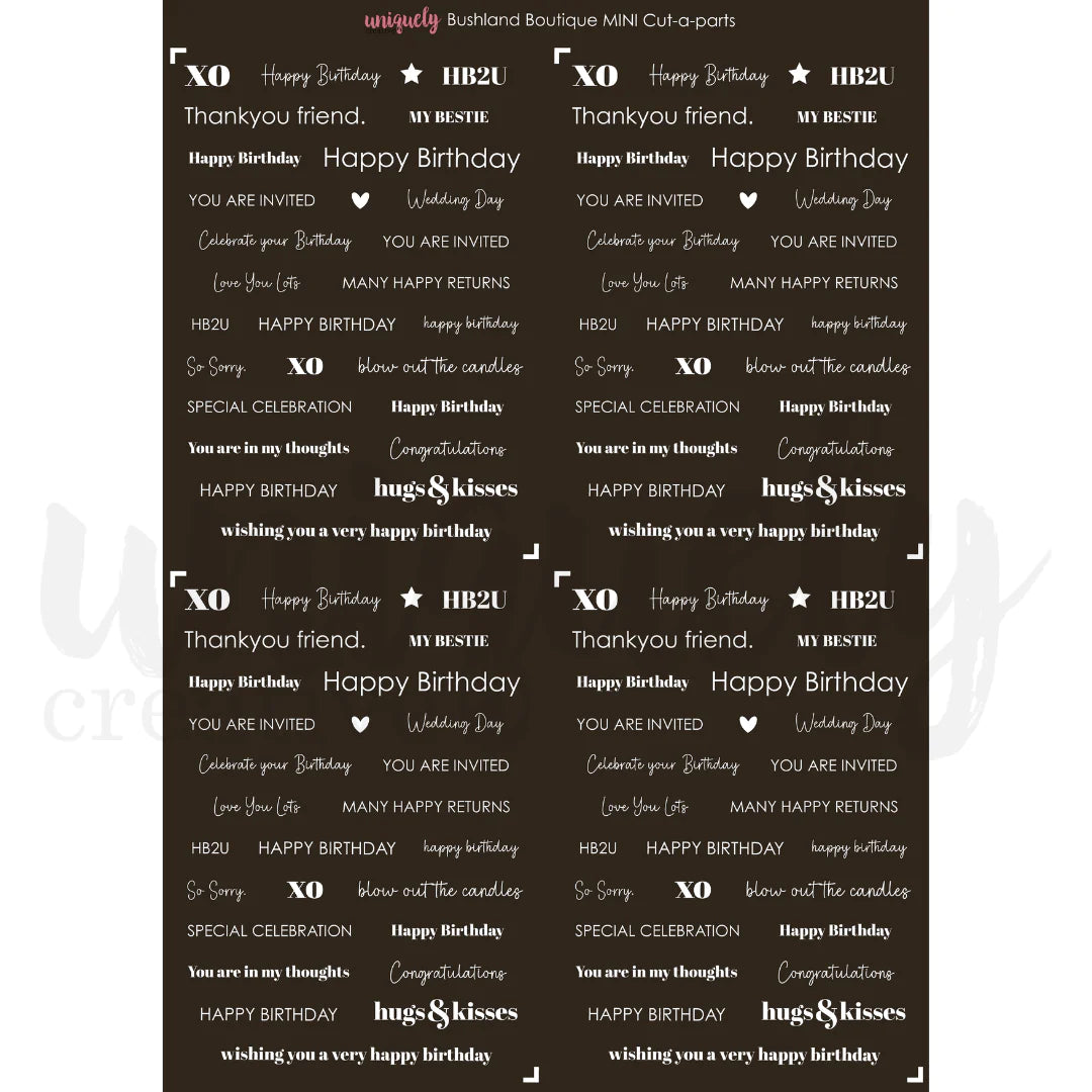 BUSHLAND BOUTIQUE A4 MINI CUT-A-PART SHEET BY UNIQUELY CREATIVE