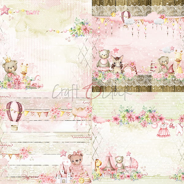 HELLO LITTLE GIRL 8" X 8" SET OF PAPERS