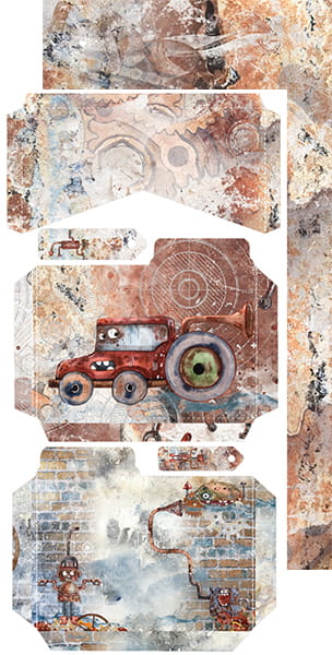 ROBOTS ADVENTURES ALBUM/JOURNAL EXTRAS SET BY CRAFT O'CLOCK