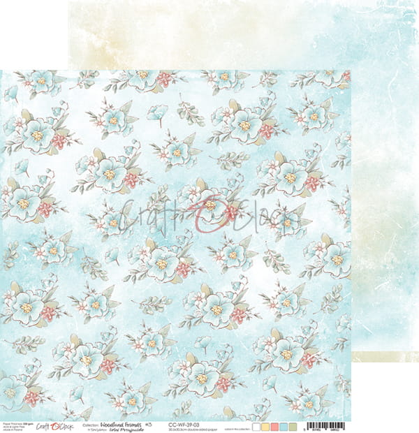 WOODLAND FRIENDS 12" X 12" SET OF PAPERS - CRAFT O'CLOCK