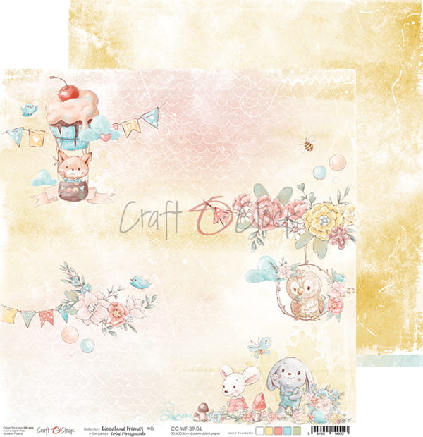 WOODLAND FRIENDS 12" X 12" SET OF PAPERS - CRAFT O'CLOCK