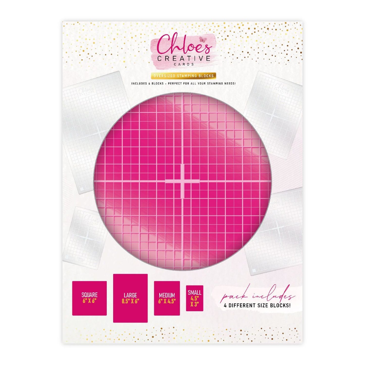 CHLOES CREATIVE CARDS OVERSIZED STAMPING ACRYLIC BLOCK SET