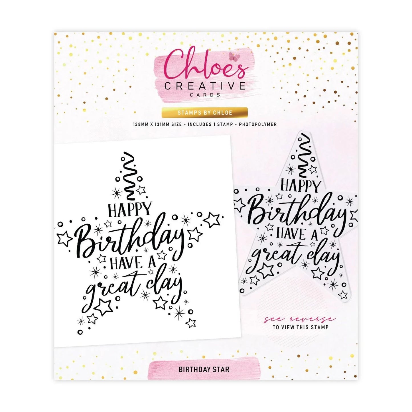 STAMPS BY CHLOE HAPPY BIRTHDAY STAR CLEAR PHOTOPOLYMER STAMP