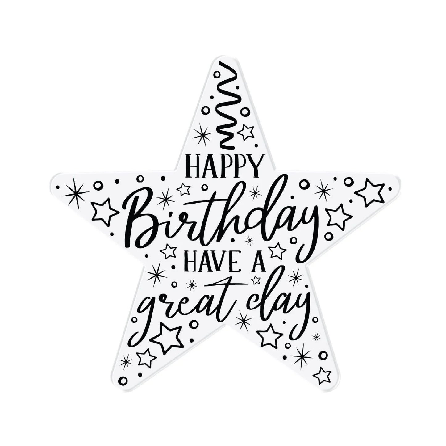 STAMPS BY CHLOE HAPPY BIRTHDAY STAR CLEAR PHOTOPOLYMER STAMP