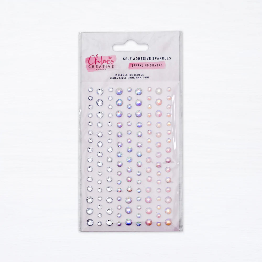 CHLOES CREATIVE CARDS SELF ADHESIVE SPARKLES - SPARKLING SILVERS