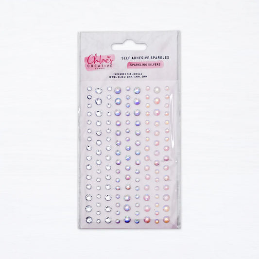 CHLOES CREATIVE CARDS SELF ADHESIVE SPARKLES - SPARKLING SILVERS