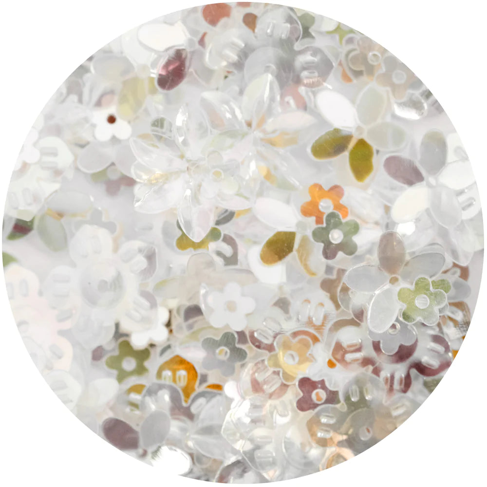 CHLOES CREATIVE CARDS FLORAL SEQUINS - IRIDESCENT