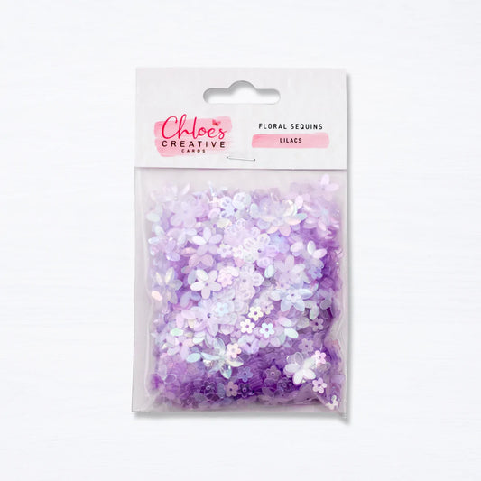 CHLOES CREATIVE CARDS FLORAL SEQUINS - LILACS