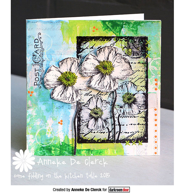 COLLAGE STAMP - PRETTY POPPIES BY DARKROOM DOOR