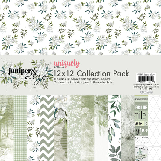 JUNIPER & SAGE 12" x 12" PAPER COLLECTION PACK BY UNIQUELY CREATIVE