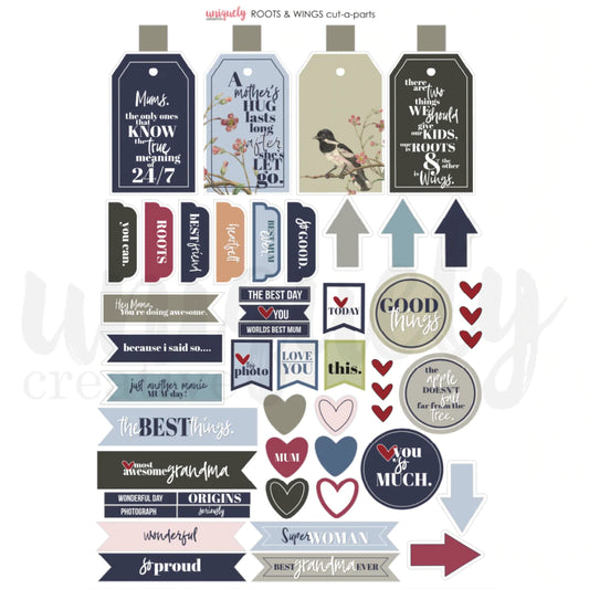 ROOTS & WINGS A4 CUT-A-PART SHEET BY UNIQUELY CREATIVE