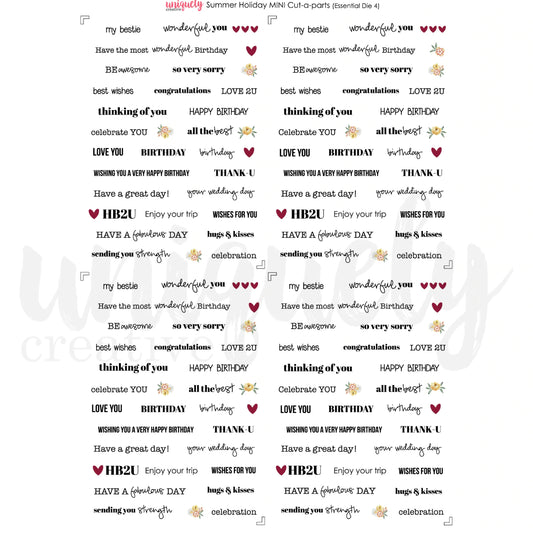 SUMMER HOLIDAY A4 MINI CUT-A-PART SHEET BY UNIQUELY CREATIVE