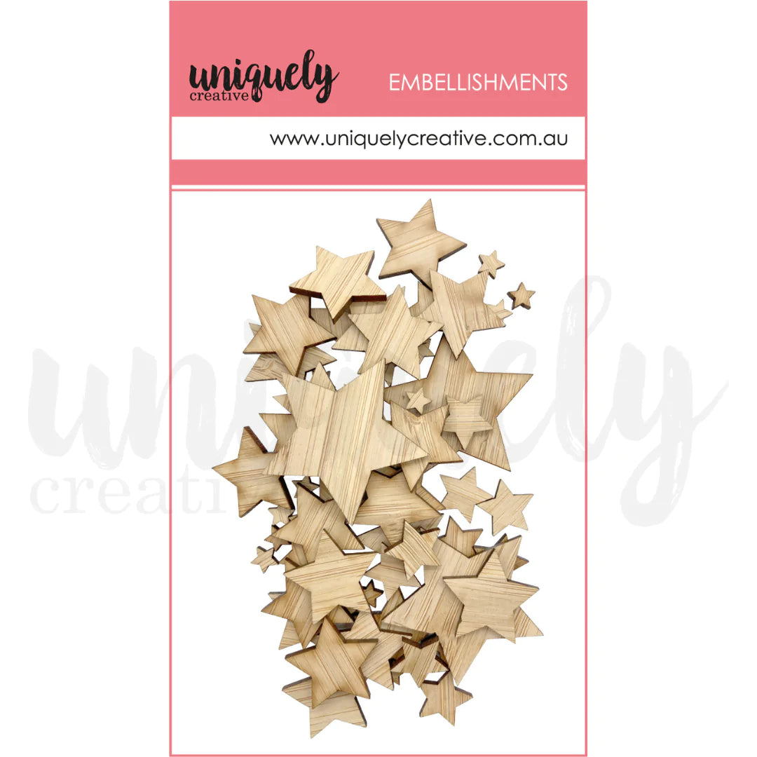 WOODEN MIXED STARS PACK BY UNIQUELY CREATIVE