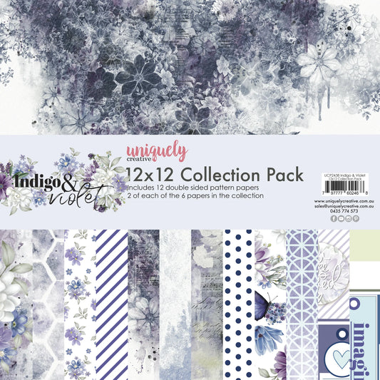 INDIGO & VIOLET 12" x 12" PAPER COLLECTION PACK BY UNIQUELY CREATIVE
