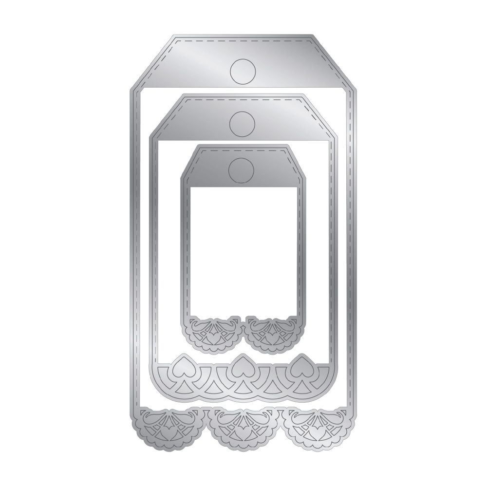 CHLOES CREATIVE CARDS LACY TAG DIE & STAMP SET