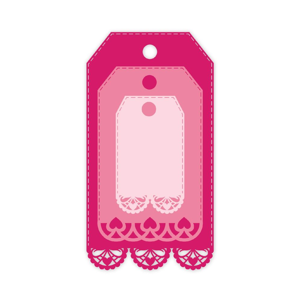 CHLOES CREATIVE CARDS LACY TAG DIE & STAMP SET