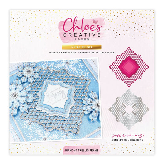 CHLOES CREATIVE CARDS METAL DIE SET - DIAMOND TRELLIS FRAME