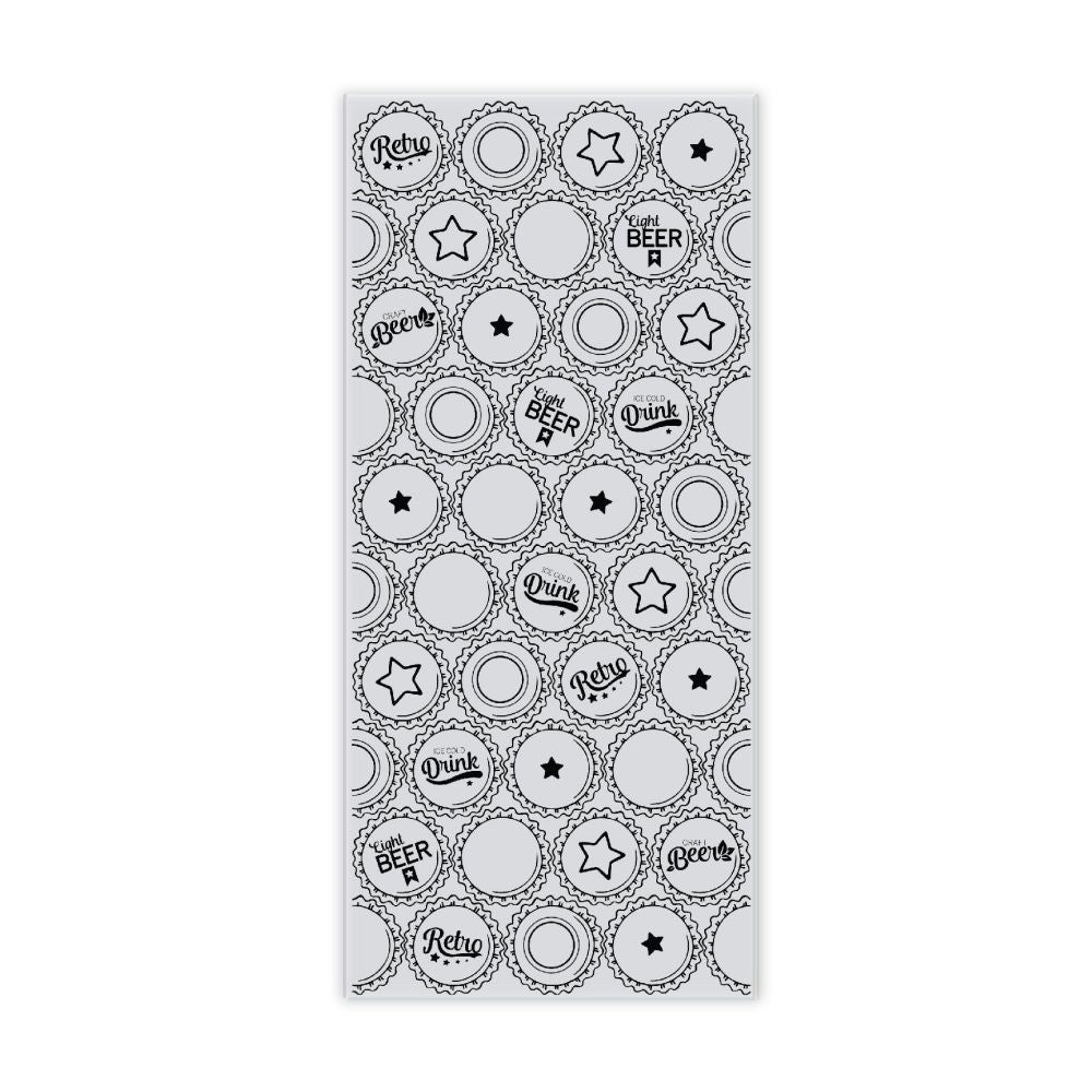 CHLOES CREATIVE CARDS PHOTOPOLYMER STAMP SET (DL) - BEER CAP BACKGROUND