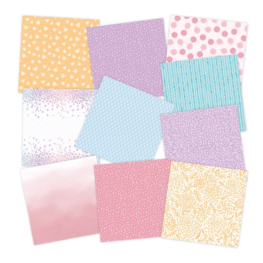CHLOES CREATIVE CARDS 8" X 8" DESIGNER PRINTED PAPER PAD - SUMMER PASTELS
