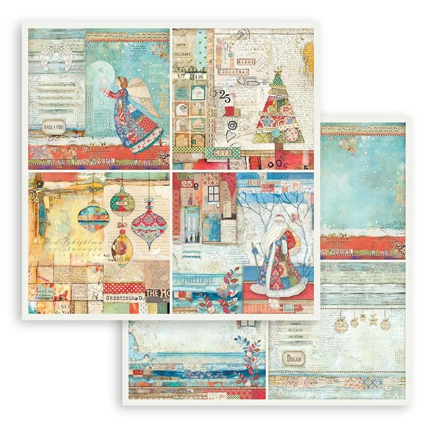 CHRISTMAS PATCHWORK COLLECTION 8" X 8" PAPER PAD BY STAMPERIA