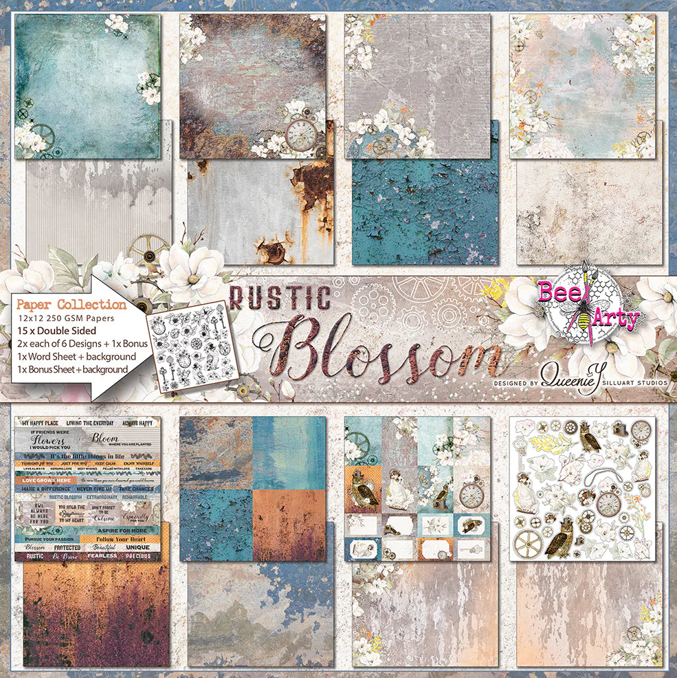 RUSTIC BLOSSOM 12" X 12" COLLECTION PACK - BEE ARTY