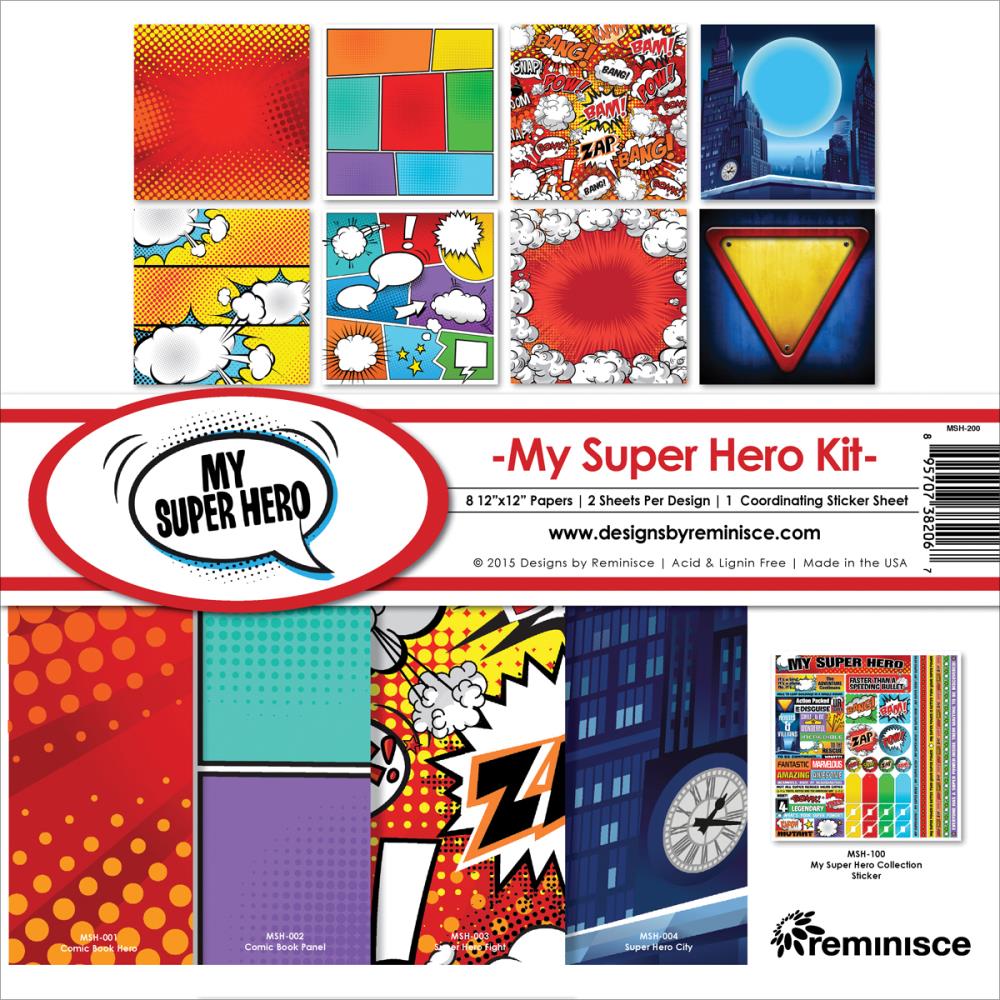 MY SUPER HERO KIT 12" X 12" SET OF PAPERS