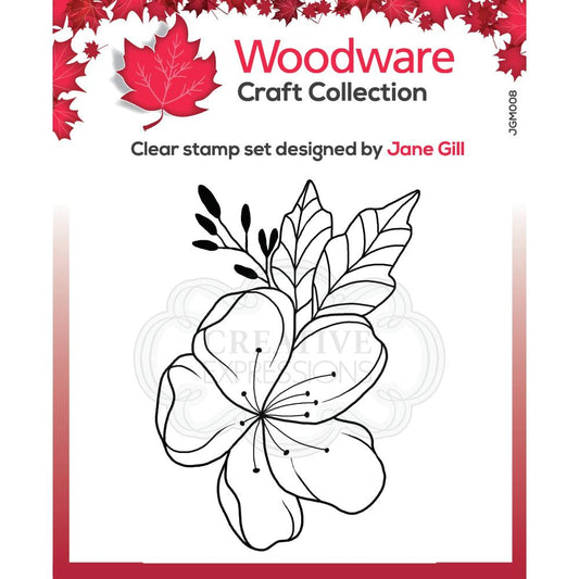 WOODWARE CLEAR STAMP JGM008 MINI FLORAL WONDER 3.8" X 2.6"