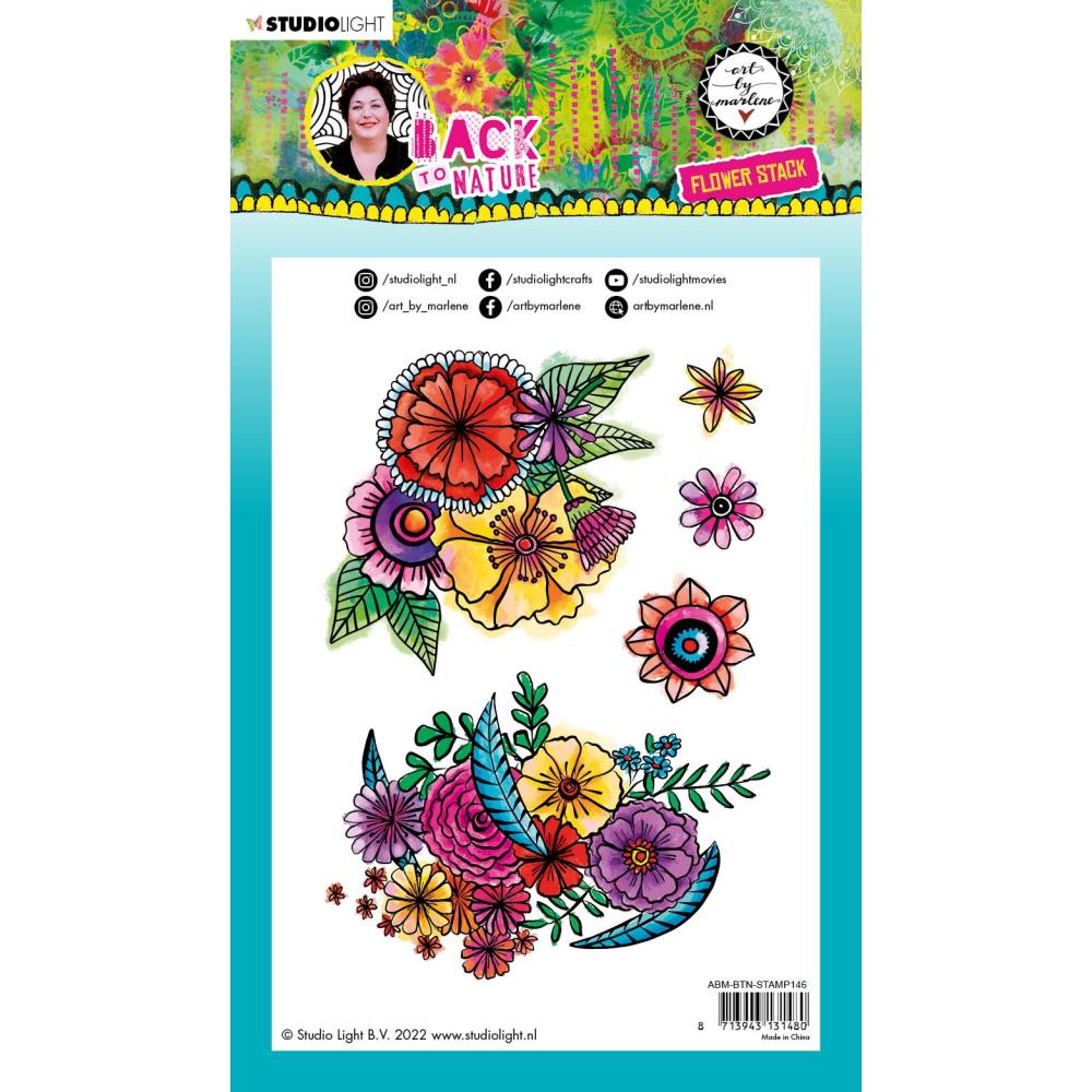 ART BY MARLENE BACK TO NATURE CLEAR STAMP SET - FLOWER STACK - BY STUDIO LIGHT