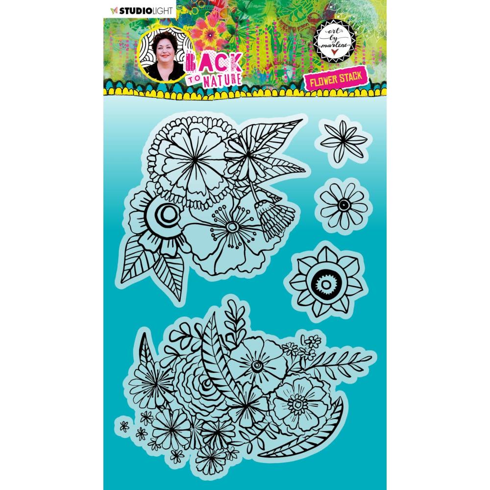 ART BY MARLENE BACK TO NATURE CLEAR STAMP SET - FLOWER STACK - BY STUDIO LIGHT