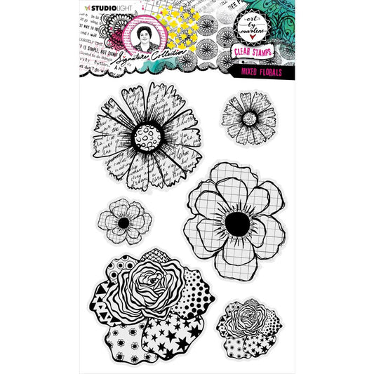 ART BY MARLENE SIGNATURE COLLECTION CLEAR STAMP SET - MIXED FLORALS - BY STUDIO LIGHT