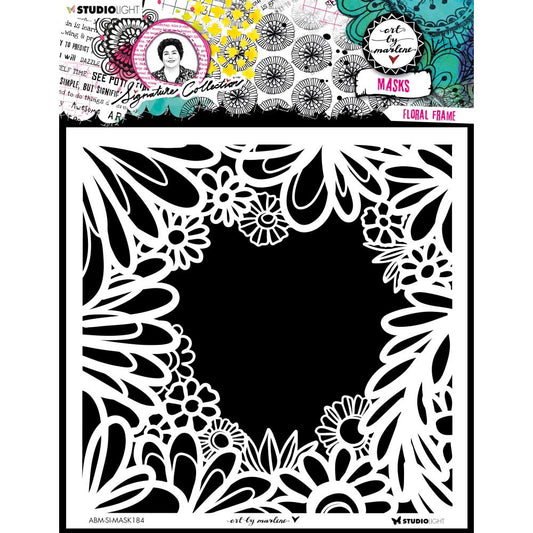 ART BY MARLENE - MASKS FLORAL FRAME STENCIL BY STUDIO LIGHT