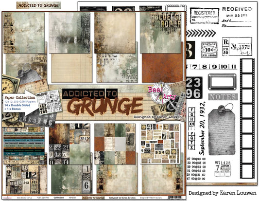 ADDICTED TO GRUNGE 12" X 12" COLLECTION PACK - BEE ARTY