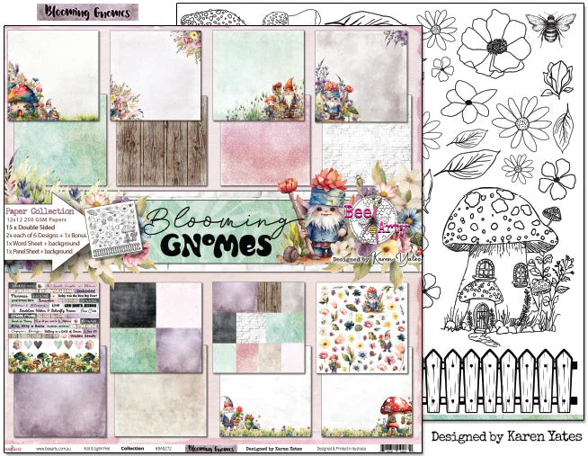 BLOOMING GNOMES 12" X 12" COLLECTION PACK - BEE ARTY
