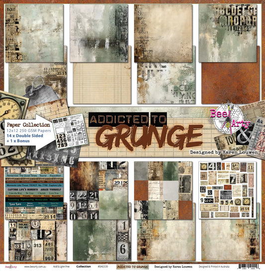 ADDICTED TO GRUNGE 12" X 12" COLLECTION PACK - BEE ARTY