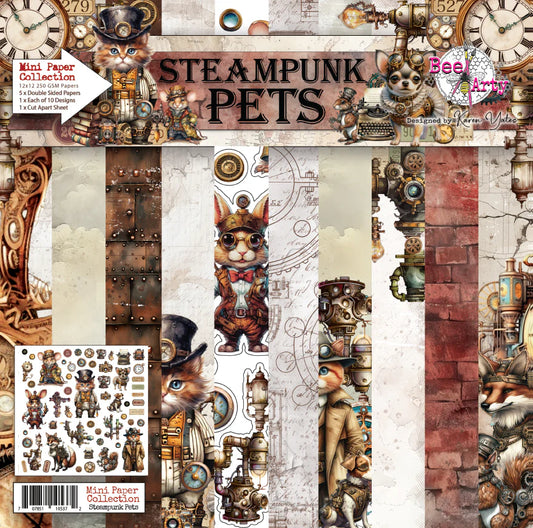 STEAMPUNK PETS 12" X 12" MINI PAPER COLLECTION PACK - BEE ARTY
