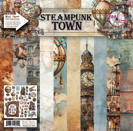 STEAMPUNK TOWN 12" X 12" MINI PAPER COLLECTION PACK - BEE ARTY