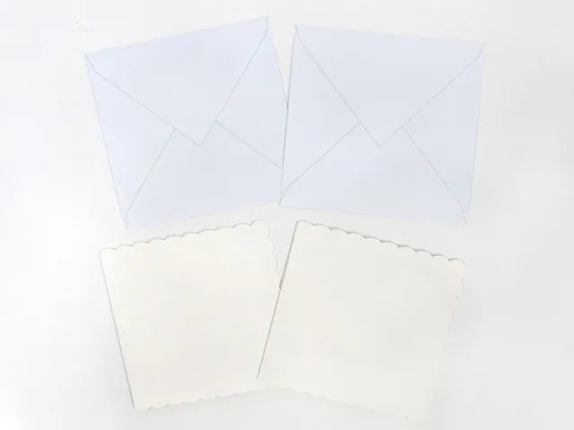 PACK OF 10 DIY SCALLOPED GREETING CARDS & ENVELOPES FROM KRAFTERS KORNER