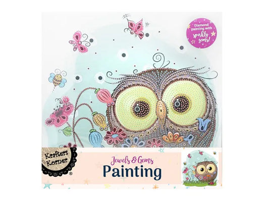 JEWELS & GEMS DIAMOND PAINTING KIT - OWL