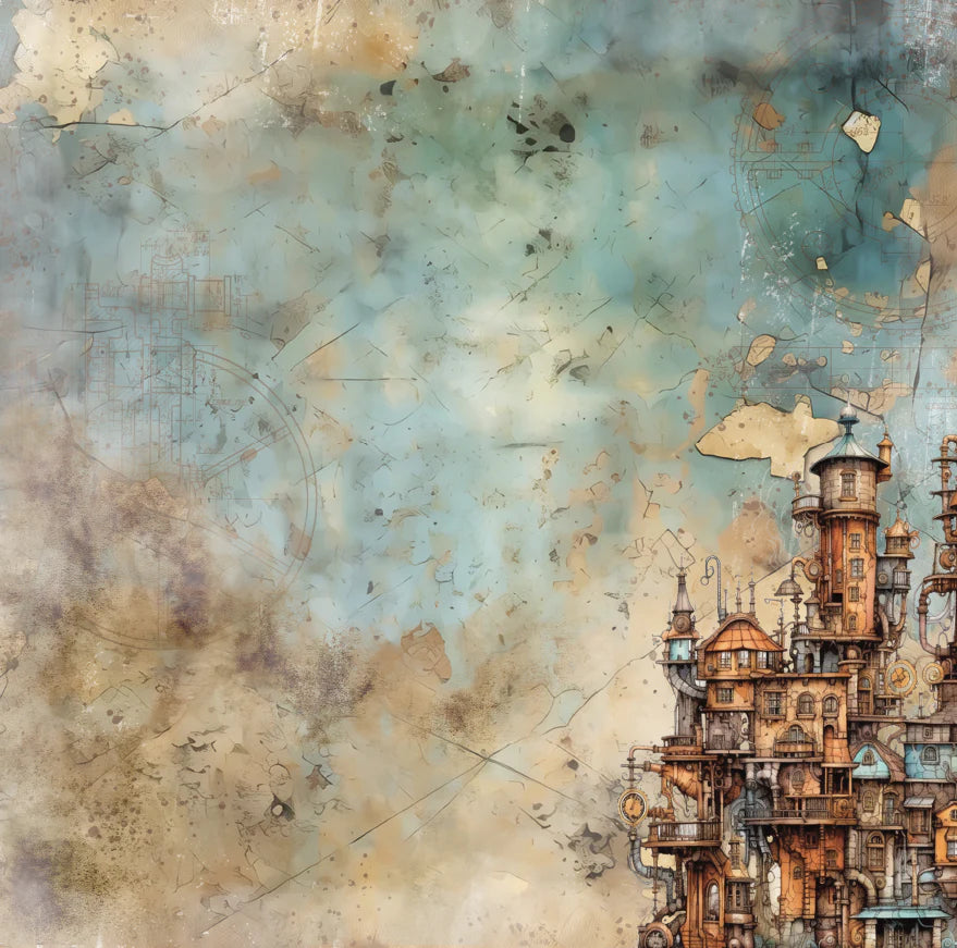 STEAMPUNK TOWN 12" X 12" MINI PAPER COLLECTION PACK - BEE ARTY
