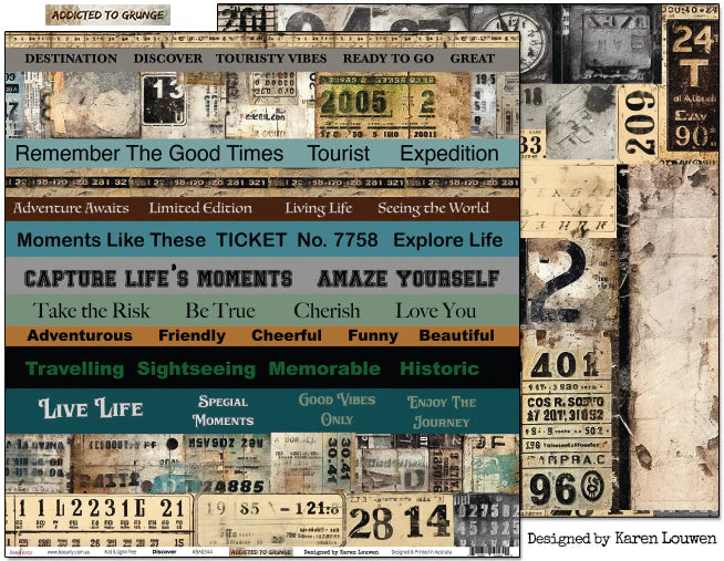 ADDICTED TO GRUNGE 12" X 12" COLLECTION PACK - BEE ARTY