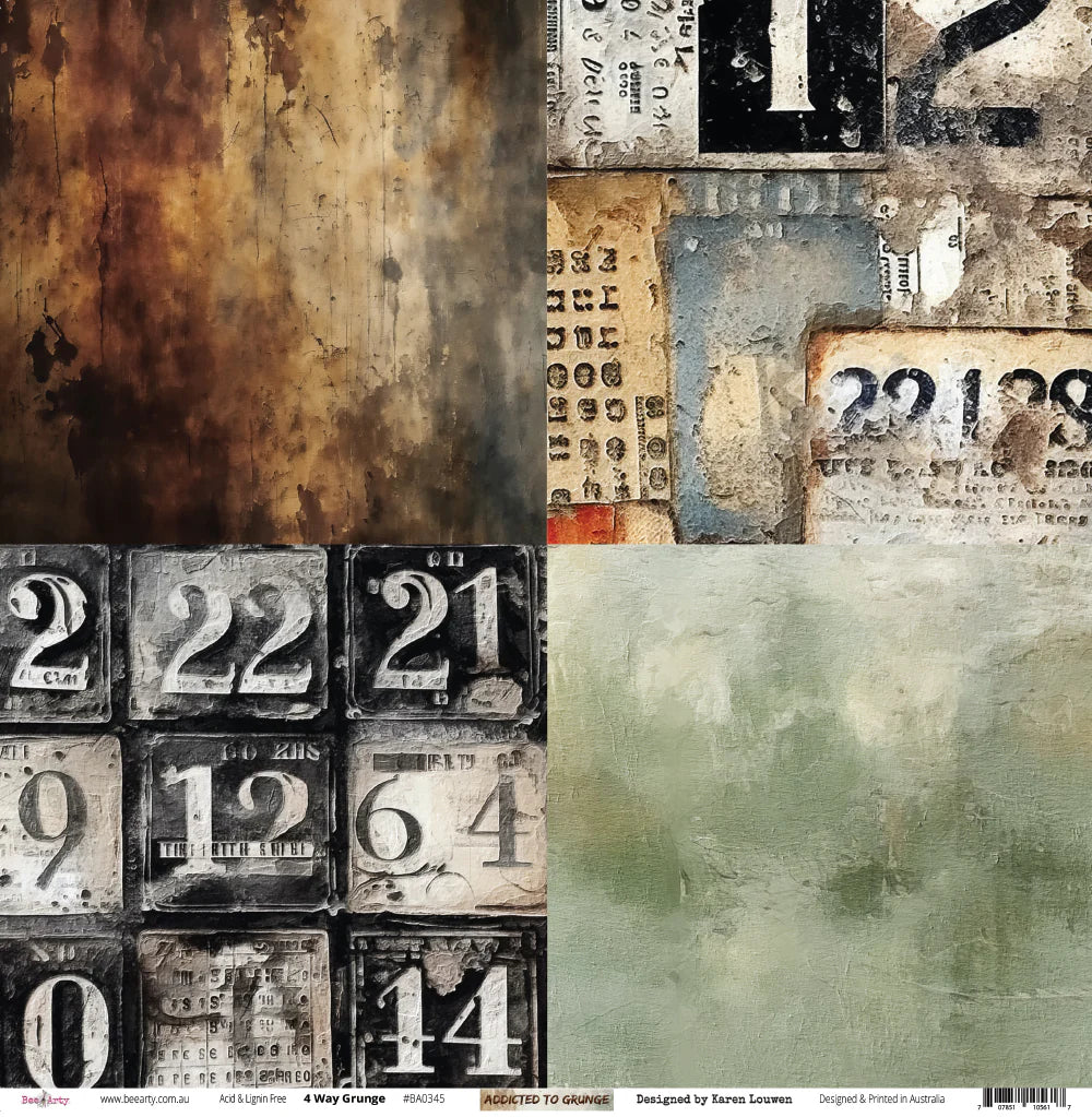 ADDICTED TO GRUNGE 12" X 12" COLLECTION PACK - BEE ARTY