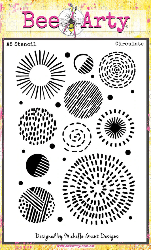 CIRCULATE A5 STENCIL BY BEE ARTY