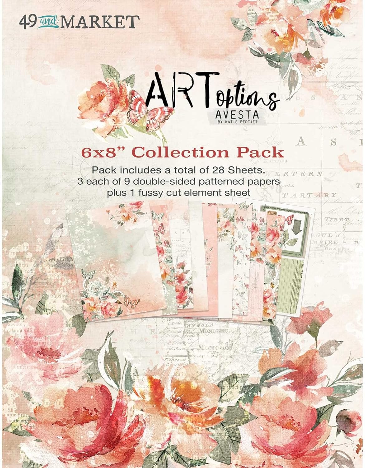 ARTOPTIONS AVESTA 6" X 8" MINI PAPER COLLECTION - 49 AND MARKET
