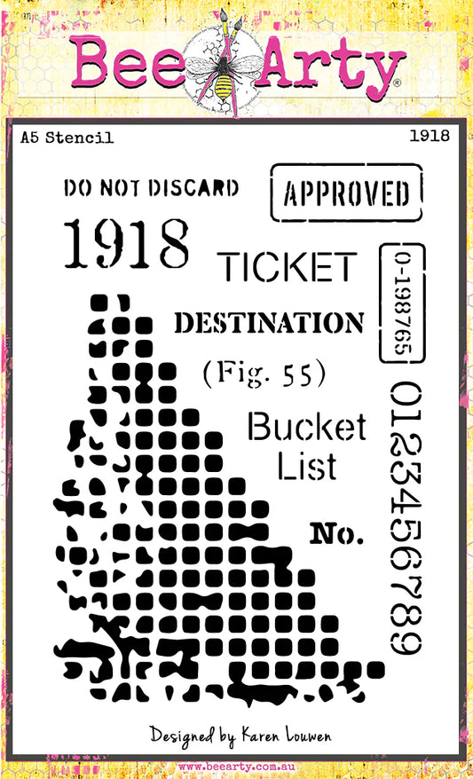 1918 A5 STENCIL BY BEE ARTY
