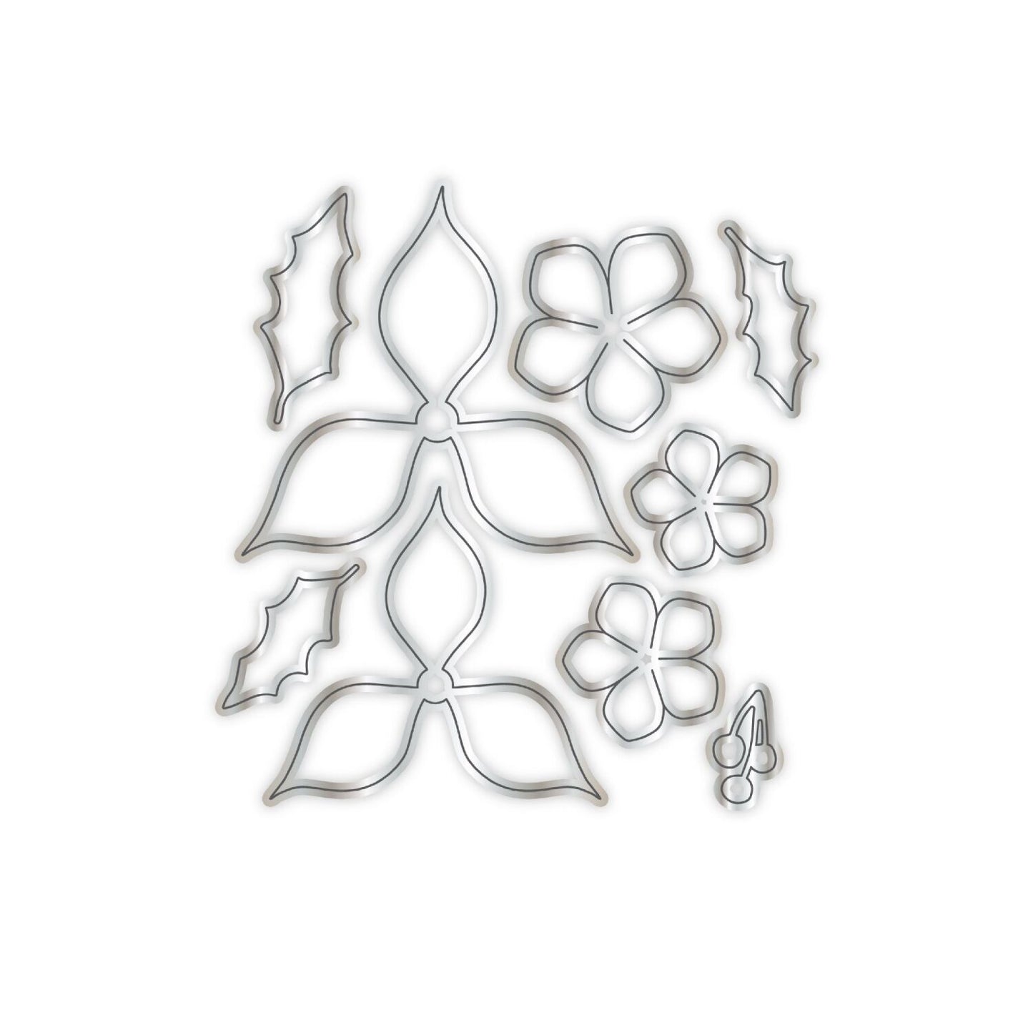 CHLOES CREATIVE CARDS DIE & STAMP SET - BEAUTIFUL BOUQUET CHRISTMAS FLOWERS