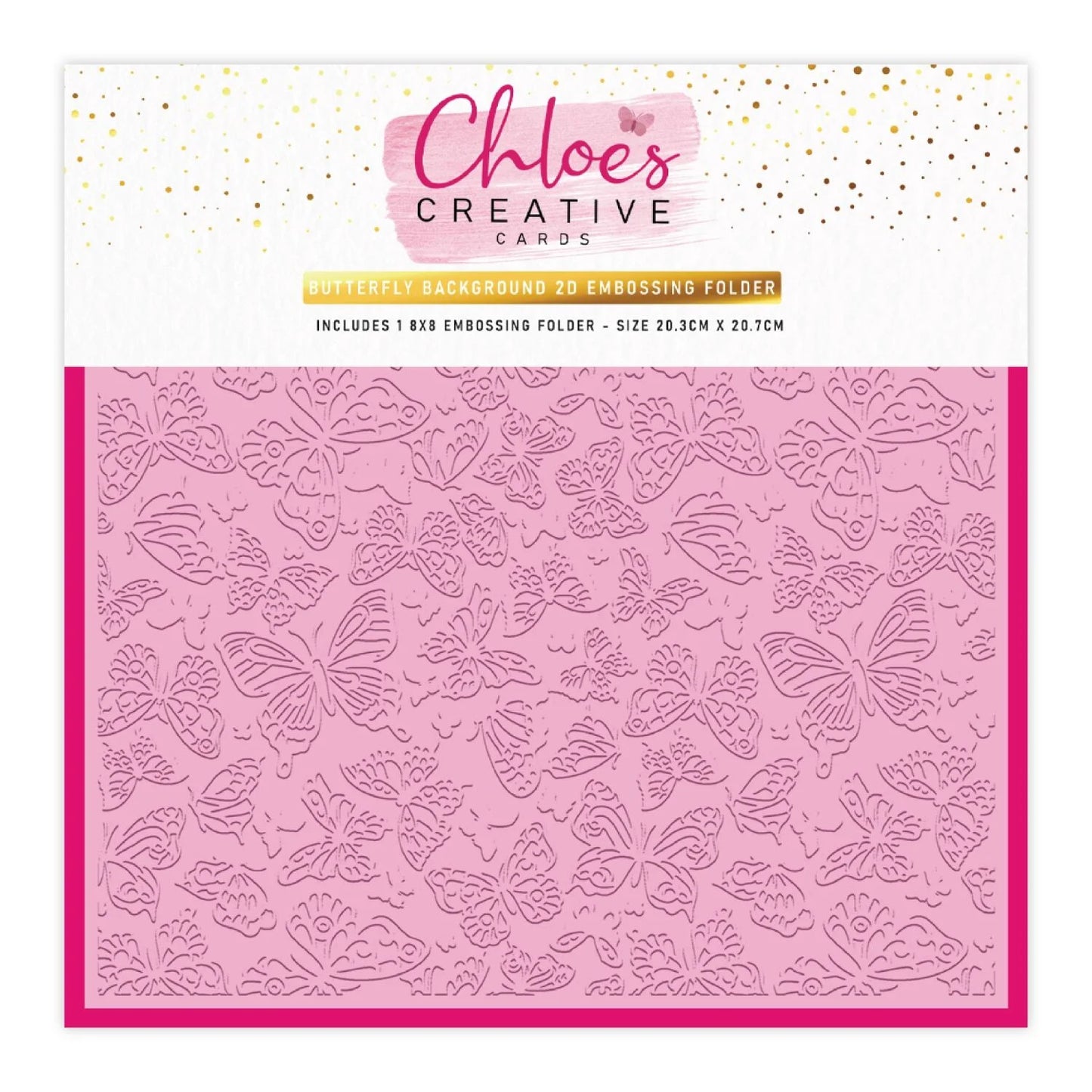 CHLOES CREATIVE CARDS BUTTERFLY BACKGROUND 8"x 8" 2D EMBOSSING FOLDER